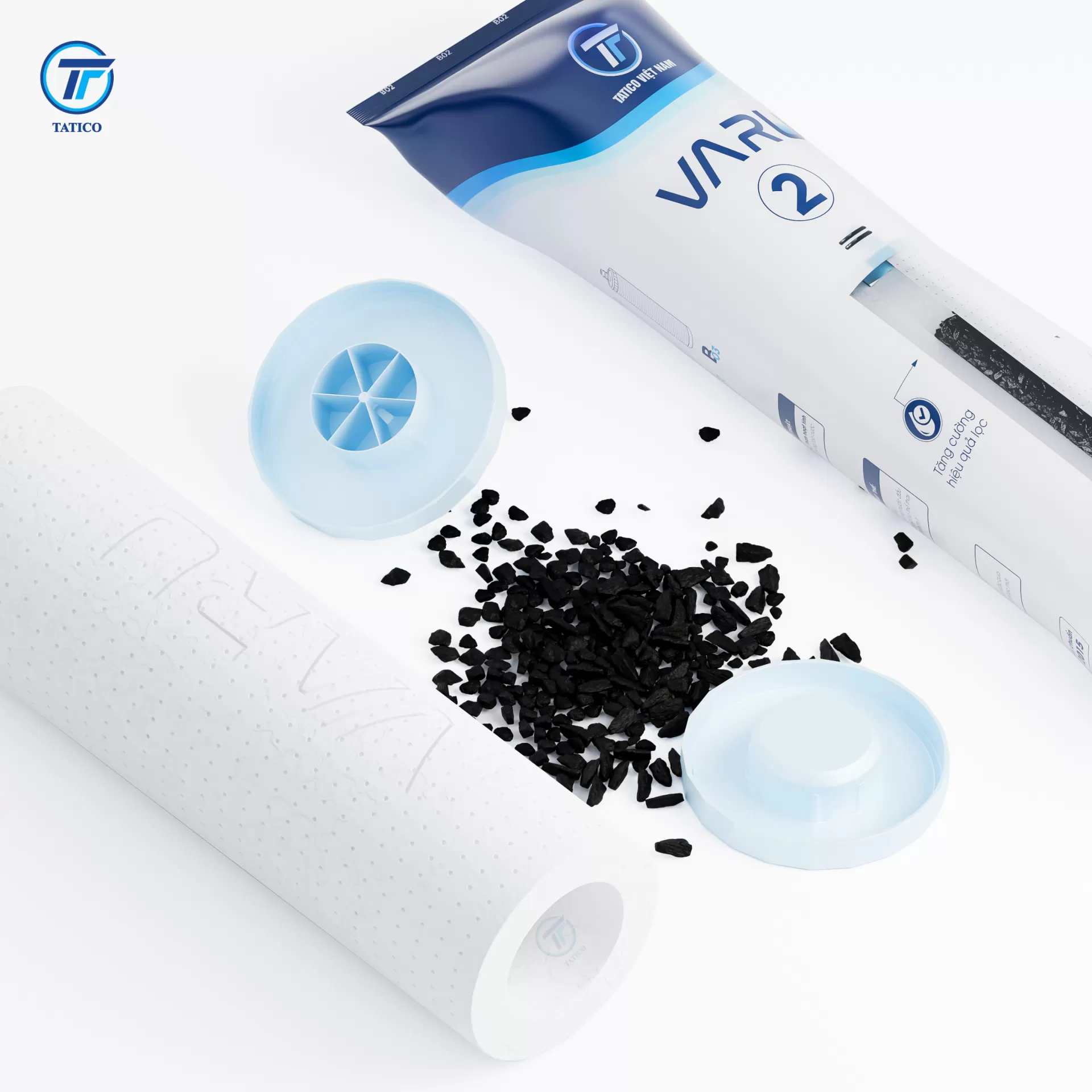 Lõi lọc nước VARU số 2 - kết hợp sợi bông PP và than hoạt tính